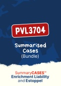 PVL3704 - NEW Summary of Cases (Unjustified Enrichment & Estoppel)