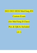 2023 HESI Med-Surg RN Custom Exam (for Med Surg II Class) Pics & Q&As Included (A+) (Verified Answers)