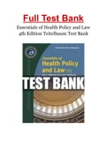 Essentials of Health Policy and Law 4th Edition Teitelbaum Test Bank