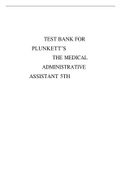 TEST BANK FOR PLUNKETT’S THE MEDICAL ADMINISTRATIVE ASSISTANT 5TH