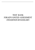 TEST BANK FORADVANCED ASSESSMENT 4TH EDITION BYGOOLSBY