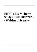 NRNP 6675 Midterm Study Guide 2023 - Walden University