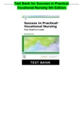 Test Bank For Success In Practical Vocational Nursing From Student To Leader 9th Edition