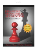 Financial and Managerial Accounting for Decision Makers 4th Edition Hanlon Solutions Manual 