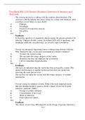 Test Bank NSG 210 Disaster Situations Questions & Answers and Rationale,100% CORRECT