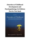 Disorders of Childhood Development and Psychopathology 3rd Edition Parritz Test Bank