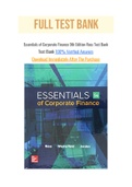 Essentials of Corporate Finance 9th Edition Ross Test Bank