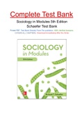 Sociology in Modules 5th Edition Schaefer Test Bank