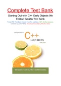 Starting Out with C++ Early Objects 9th Edition Gaddis Test Bank