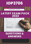 IOP3706 Latest Exam Pack (Old papers including May 2022) - Questions and Answers with notes - All you need!