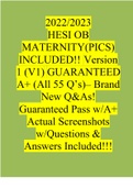 HESI OB MATERNITY 2023 Version 1 (V1) GUARANTEED A+ (All 55 Q’s)– Brand New Q&As! Guaranteed Pass A+ (Verified Answers by Expert)