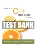 Starting Out with C++ Early Objects 9th Edition Gaddis Test Bank |Complete Guide A+|Instant Download.