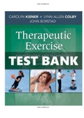 Therapeutic Exercise 7th Edition Kisner Test Bank |Complete Guide A+|Instant download.