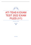 ATI TEAS 6 EXAM TEST 2022 EXAM FILES (V1)