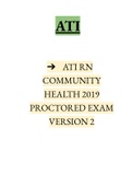 ATI RN COMMUNITY HEALTH PROCTORED EXAMS (BOTH VERSIONS)