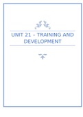 Unit 21 Training and Development - Assignment 1 & 2 (DISTINCTION*)