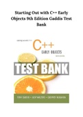 Starting Out with C++ Early Objects 9th Edition Gaddis Test Bank