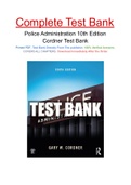 Police Administration 10th Edition Cordner Test Bank