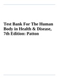 Test Bank For The Human Body in Health and Disease 8th Edition, All Chapters Patton TEST BANK 2024