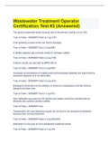Wastewater Treatment Operator Certification Test #3 (Answered)