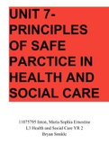 UNIT 7- PRINCIPLES OF SAFE PARCTICE IN HEALTH AND SOCIAL CARE