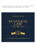 Test Bank for Business Law Text and Cases, 15th Edition, 