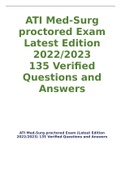 ATI Med-Surg proctored Exam (Latest Edition 2022-2023) 135 Verified Questions and Answers