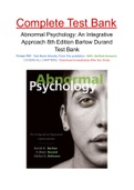 Abnormal Psychology: An Integrative Approach 8th Edition Barlow Durand Test Bank