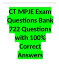 CT MPJE Exam Questions Bank; 722 Questions with 100% Correct Answers 2022-2023