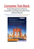 Project Management Achieving Competitive Advantage 4th Edition Pinto Solutions Manual