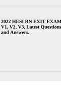 2022 HESI RN EXIT EXAM V1, V2, V3, Questions and Answers 100%