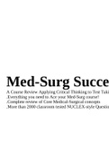 Med-Surg Success Handbook With more than 2000 NUCLEX-Style Questions.