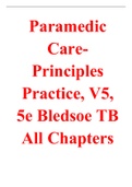 Paramedic Care Principles Practice, V5, 5e Bledsoe completed with answers