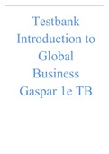 Introduction to Global Business Gaspar 1e TestBank