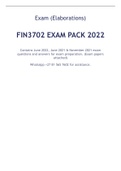 FIN3702 EXAM PACK 2022 (Questions and Solutions)