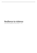 7,8 GEHAALD! SAMENVATTING ARTIKELEN + COLLEGE AANTEKENINGEN RESILIENCE TO VIOLENCE
