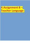4. Teacher Language ASSIGNMENT B 2 The TEFL Academy