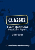 CLA2602 - Exam Questions PACK (2011-2021)