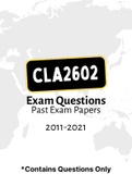 CLA2602 - Previous Question Papers (2011-2021)