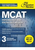 MCAT PSYCHOLOGY AND SOCIOLOGY REVIEW