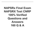 NAPSRx Final Exam NAPSRX Test CNRP 100% Verified Questions and Answers 160 Q & A.