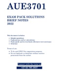 AUE3701 - PAST EXAM PACK SOLUTIONS & BRIEF NOTES - 2022