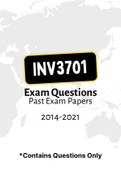 INV3701 - Exam Questions PACK (2014-2021) 