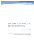 LPN TO RN TRANSITIONS, 4TH EDITION BY CLAYWELL