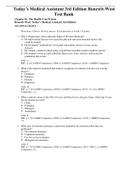 Complete Test Bank Today’s Medical Assistant 3rd Edition Bonewit-West Questions & Answers with rationales (Chapter 1-51)