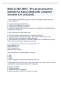 WGU C 202 -UFC1 -Pre-assessment for managerial Accounting with Complete Solution Fall 2022/2023