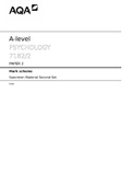 AQA A Level Psychology 2022 Paper 2 All 100% Correct Graded