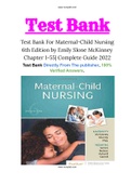 Test Bank For Maternal Child Nursing 6th Edition by Emily Slone McKinney Chapter 1-55| Complete Guide 2022