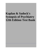 Kaplan and Sadock's Synopsis of Psychiatry 12th Edition Test Bank - All Chapters 2023