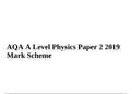AQA A Level Physics Paper 2 2019 Mark Scheme & AQA A Level Physics Paper 2 2019 Question Paper.